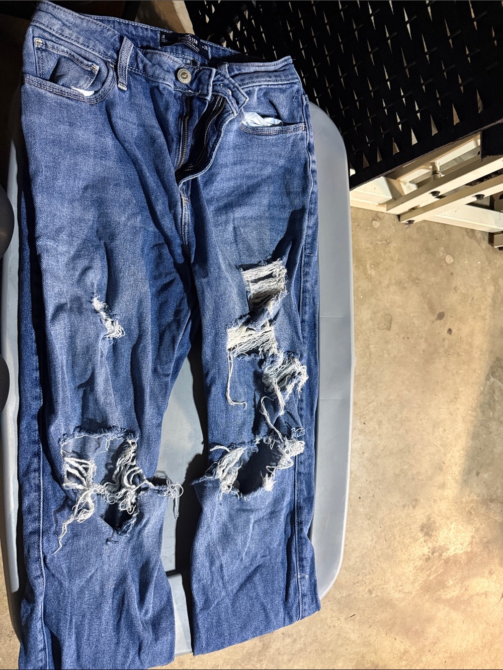 Hollister Ripped Dark Blue Men's Slim Straight Jeans